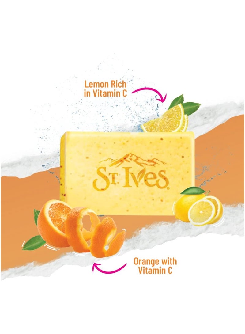 St. Ives Vitamin C & Orange Scrub Soap Bar 100g Pack of 2 | Exfoliating & Brightening Skin - Image 2